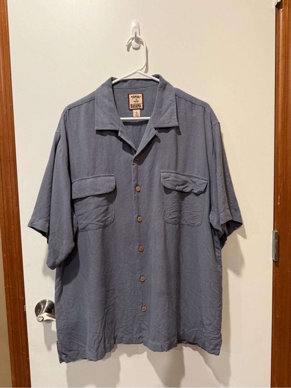 Tommy Bahama Slate Blue Short-Sleeve Button-Down Shirt